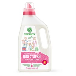 Гель для стирки универсальный 1 л SYNERGETIC ГИПОАЛЕРГЕННЫЙ, биоразлагаемый, 109100 - фото 16567266