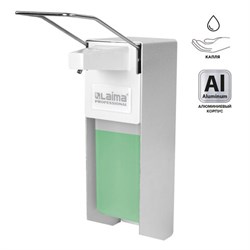 Дозатор локтевой для жидкого мыла и геля-антисептика, с еврофлаконом 1 л, LAIMA, металлический, 605706 - фото 16567277