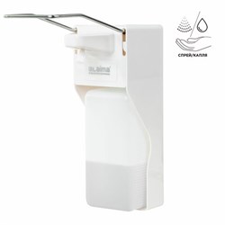 Дозатор локтевой для антисептика и мыла УНИВЕРСАЛЬНЫЙ, с еврофлаконом 1 л, LAIMA, ABS-пластик, 607326, X-2265S - фото 16567376