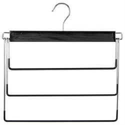 Вешалка-плечики качели 3 секции, металлическая, для юбок и брюк, ПВХ-покрытие, BRABIX, 607473 - фото 16567385
