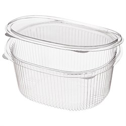 Одноразовый контейнер овальный 1000 мл С КРЫШКОЙ ЮП-РКС, КОМПЛЕКТ 420 шт., прозрачный ПЭТ, ЮУПМ6006 - фото 16567433