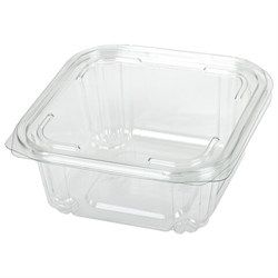 Одноразовый контейнер квадратный 1000 мл С КРЫШКОЙ ЮП-РКСП, КОМПЛЕКТ 300 шт., прозрачный ПЭТ, ЮУПМ6015 - фото 16567435
