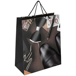 Пакет подарочный (1 штука) 26x13x32 см, ЗОЛОТАЯ СКАЗКА "Businessman", выборочный лак, 608245 - фото 16567464