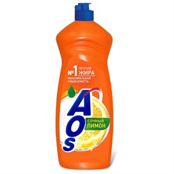 Средство для мытья посуды 900 мл, AOS "Лимон", 1724-3 - фото 16567502