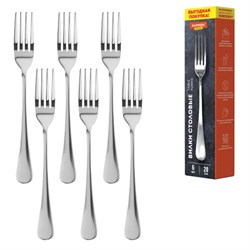 Вилки столовые STANDARD, КОМПЛЕКТ 6 шт., полированная нержавеющая сталь, серебристые, DASWERK (ДАСВЕРК), 609078 - фото 16567618