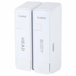 Дозатор двойной 2х0,38 л для жидкого мыла/шампуня/геля LAIMA ULTRA, НАЛИВНОЙ, белый, 609107, MD-9029W-2 - фото 16567625