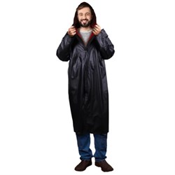 Дождевик-плащ черный на кнопках виниловый сверхпрочный, размер 50-56, рост 170-185, ГРАНДМАСТЕР, 610938 - фото 16567811