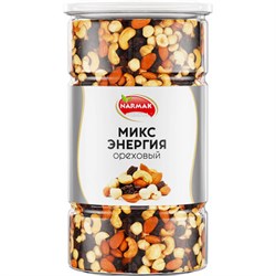 Орехи жареные в банке "МИКС Энергия", кешью, фундук, миндаль, изюм, 1 кг, NARMAK - фото 16567889