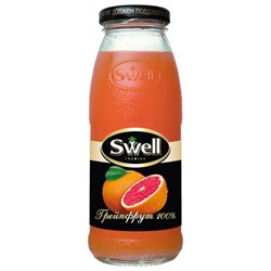 Сок грейпфрутовый SWELL с мякотью в стеклянной бутылке 0,25 л, 4040207370 - фото 16567936