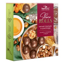 Конфеты-грильяж в шоколаде "Shoco Rolls" с фундуком, цукатами моркови и медом, 135 г, БЕРЕСТОВ А.С., УТ-00031672 - фото 16567957
