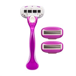 Бритвенный станок многоразовый женский, 5 лезвий, 2 кассеты, плавающая головка, X-ONE, 700020 - фото 16568861