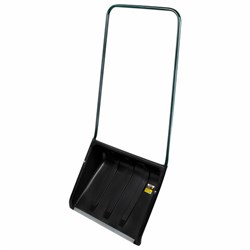 Лопата снеговая СКРЕПЕР 58х45 см пластиковый ЧЕРНЫЙ, алюминиевая планка, рукоятка 100 см, прочный, ГРАНДМАСТЕР, 700343 - фото 16568900