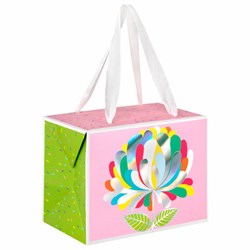 Пакет-коробка подарочный (1 штука) ассорти "Happy Birthday"/"Цветок", глиттер/тиснение фольгой, ламинация 15х9х11 см, 81273, 90074, 81273 - фото 16568930