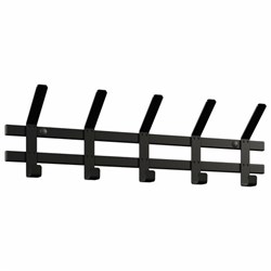 Вешалка настенная "Торонто-5", 168х580х85 мм, 5 крючков, металл, черная, ВНТ5 Ч - фото 16568937