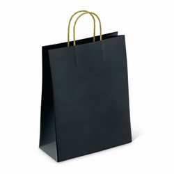 Крафт-пакет бумажный "Black" 26х15х35 см, с кручеными ручками, плотность 80 г/м2, моноцвет, 112429 - фото 16568953