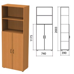 Шкаф полузакрытый "Фея", 740х390х2000 мм, цвет орех милан (КОМПЛЕКТ) - фото 16569100