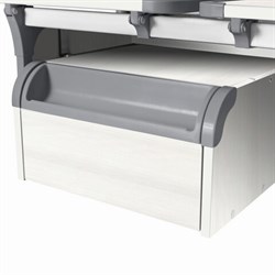 Тумба навесная для парты "ДЭМИ" СУТ.42, 585х435х285 мм, 1 ящик + лоток, пластик серый, рамух белый (КОМПЛЕКТ) - фото 16569346