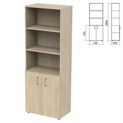 Шкаф полузакрытый "Приоритет" 720х438х2000 мм, 4 полки, кронберг (КОМПЛЕКТ) - фото 16569362