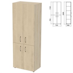 Шкаф закрытый "Приоритет" 720х438х2000 мм, 4 полки, кронберг (КОМПЛЕКТ) - фото 16569363