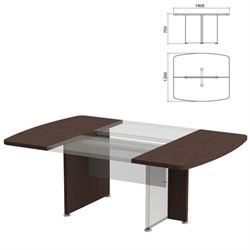 База стола для переговоров "Приоритет" 1400х1200х750 мм, венге (КОМПЛЕКТ) - фото 16569376