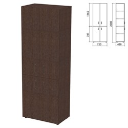Шкаф закрытый "Приоритет" 720х438х2000 мм, 4 полки, венге (КОМПЛЕКТ) - фото 16569384