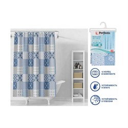 Штора для ванной комнаты PERFECTO LINEA Secret 180x180, с кольцами, калейдоскоп - фото 16585066