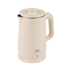 Чайник HomeStar hs-1006 1.8 л, бежевый, двойной корпус - фото 16586795