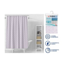 Штора для ванной комнаты PERFECTO LINEA Secret 180x180, с кольцами, розы - фото 16589238