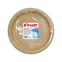 Одноразовая бумажная тарелка Комус Эконом - фото 16592508