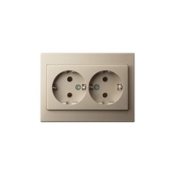 Двойная розетка LIREGUS Эпсилон IKL 16-005/405 E/Ch - фото 16603332