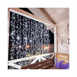 Гирлянда Neon-Night ДОЖДЬ занавес 2х1,5м, белый провод, мерцающий Flashing, 360LED белые - фото 16628471