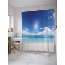 Шторка-занавеска для ванной JoyArty Яркое солнце над морем - фото 16639685