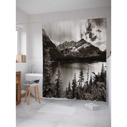 Шторка-занавеска для ванной JoyArty Горный полет - фото 16639717