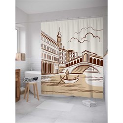 Шторка-занавеска для ванной JoyArty Зарисовки Венеции - фото 16639822