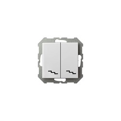 Двухклавишный проходной выключатель LIREGUS Эпсилон IP6+6 10-001-01 E/B - фото 16668987