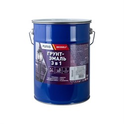 Грунт-эмаль Pufas 3 в 1 быстросохнущая серая (глянц.) Decoself (5кг) - фото 16675687