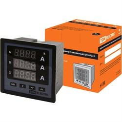 Трехфазный цифровой амперметр TDM ELECTRIC ЦП-А72х3 - фото 16694475