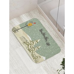 Противоскользящий коврик для ванной, сауны, бассейна JoyArty Санта в пути - фото 16698816