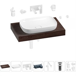 Комплект мебели для ванной комнаты с раковиной Wellsee Genuine Tree - фото 16702145