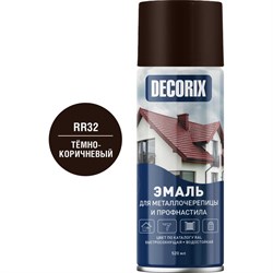 Акриловая глянцевая аэрозольная эмаль для металлочерепицы и профнастила Decorix 0137-RR32 DX - фото 16710648