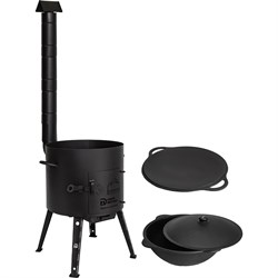 Печь Davr Metall печь+казан10(круг)+садж - фото 16743835