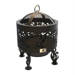 Комплект: костровая чаша с крышкой искрогасителем FIRE-HOUSE ажурная диаметр 60 см коническое дно - фото 16745852