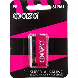 Алкалиновая батарейка ФАZА 6LR61 Super Alkaline BL-1 - фото 16763593