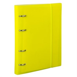 Тетрадь на кольцах А5 175х220 мм, 120 л., пластик, клетка, с резинкой, BRAUBERG, желтая, 403570 - фото 16776465