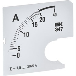 Сменная шкала к амперметру IEK э47 - фото 16783823