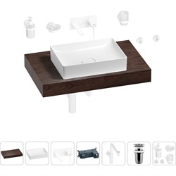 Комплект мебели для ванной комнаты с раковиной Wellsee Genuine Tree - фото 16789668