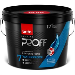 Интерьерная влагостойкая краска Brite белая, глубокоматовая, база А, ведро 9 л - фото 16798541