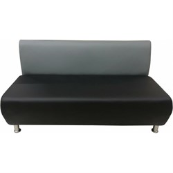 Двухместная секция дивана Мягкий Офис серая-черная - фото 16809476