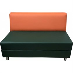 Двухместная секция дивана Мягкий Офис зеленая оранжевая - фото 16809921