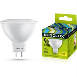 Светодиодная лампа Ergolux LED-JCDR-9W-GU5.3-3K - фото 16813402